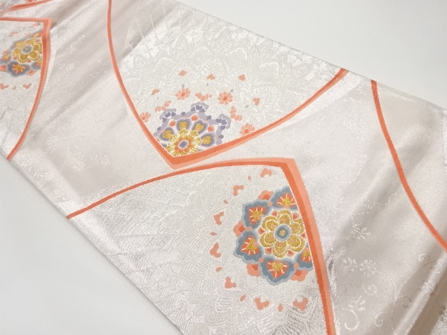 リサイクル　華紋に花唐草模様織出し袋帯